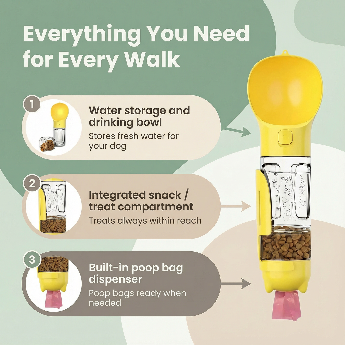 3-in-1 Dog Water Bottle