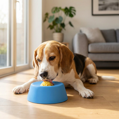 Anti-Gulp Dog Lick Bowl with Ball – Slow Feeding
