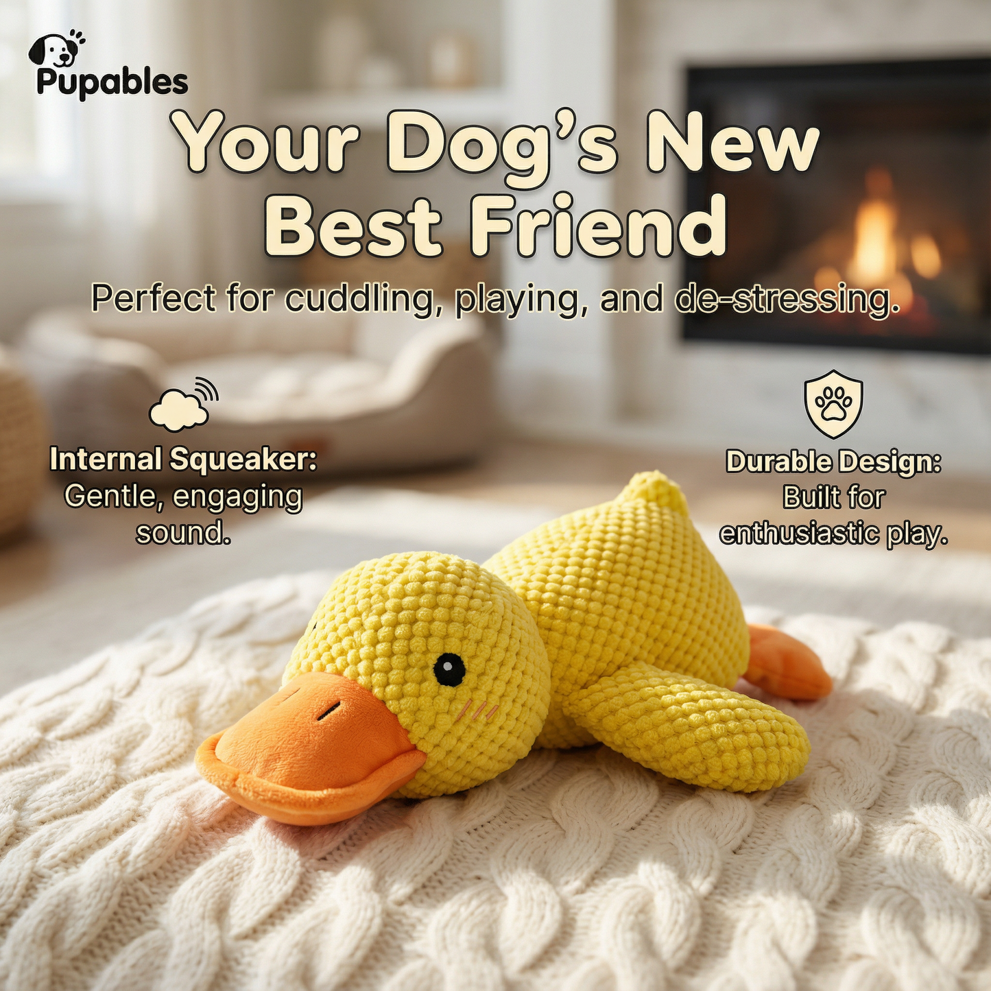 Calming Duck Plush Dog Toy