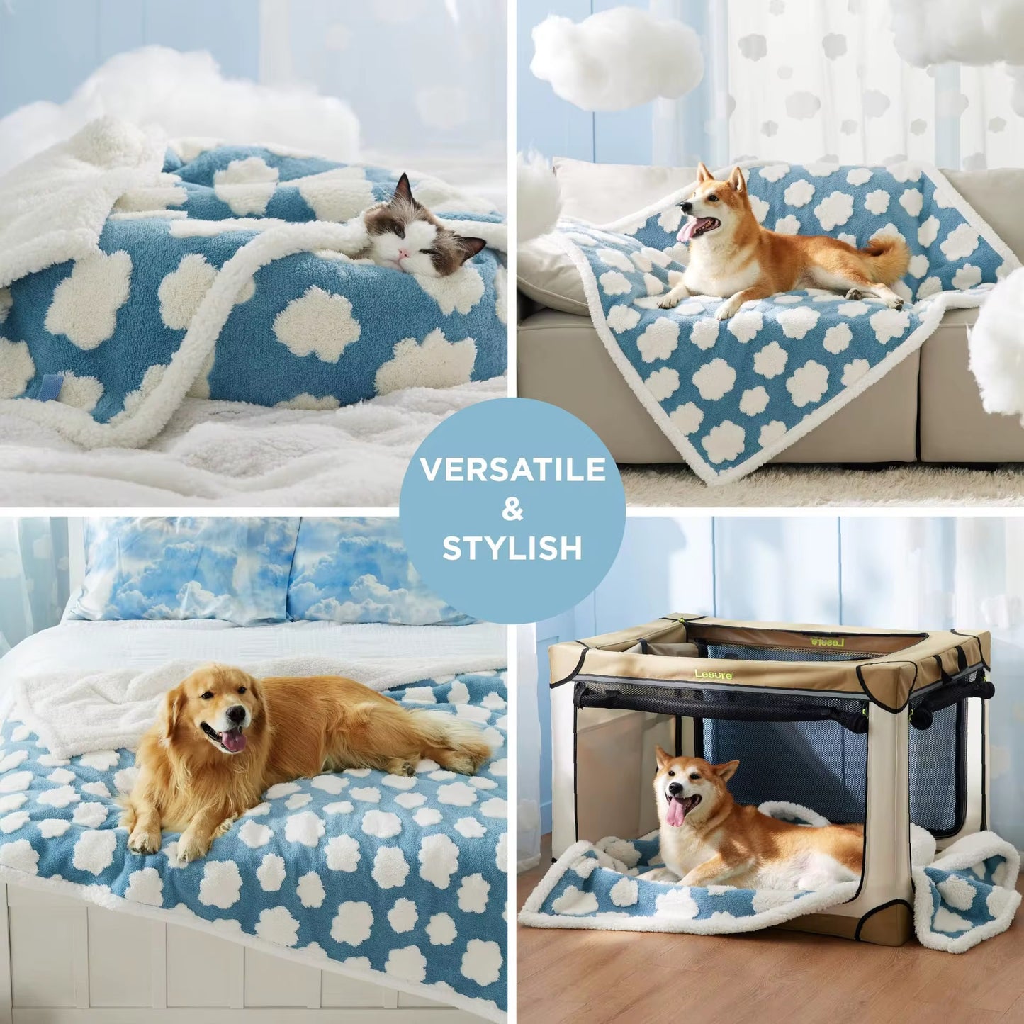Waterproof Plush Cloud Dog Blanket