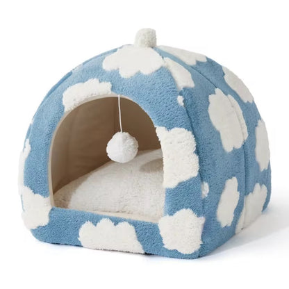 Plush Cloud 2-in-1 Cat Cave Bed