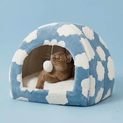 Plush Cloud 2-in-1 Cat Cave Bed