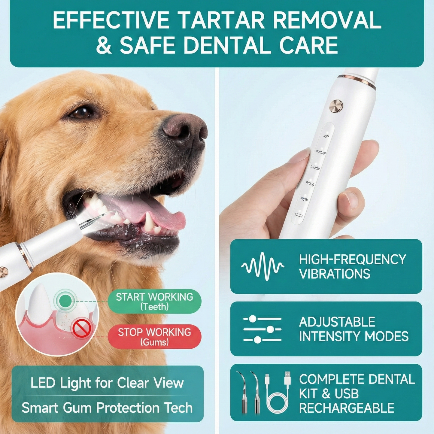 Silent Sonic Plaque & Tartar Remover For Dogs