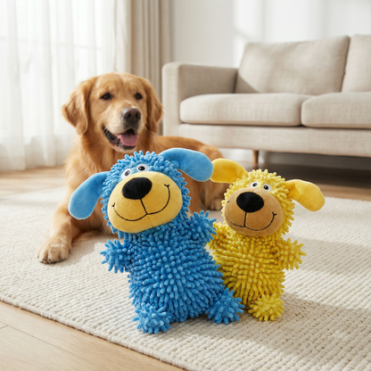 Blue & Yellow Dental Squeaky Dog Toy