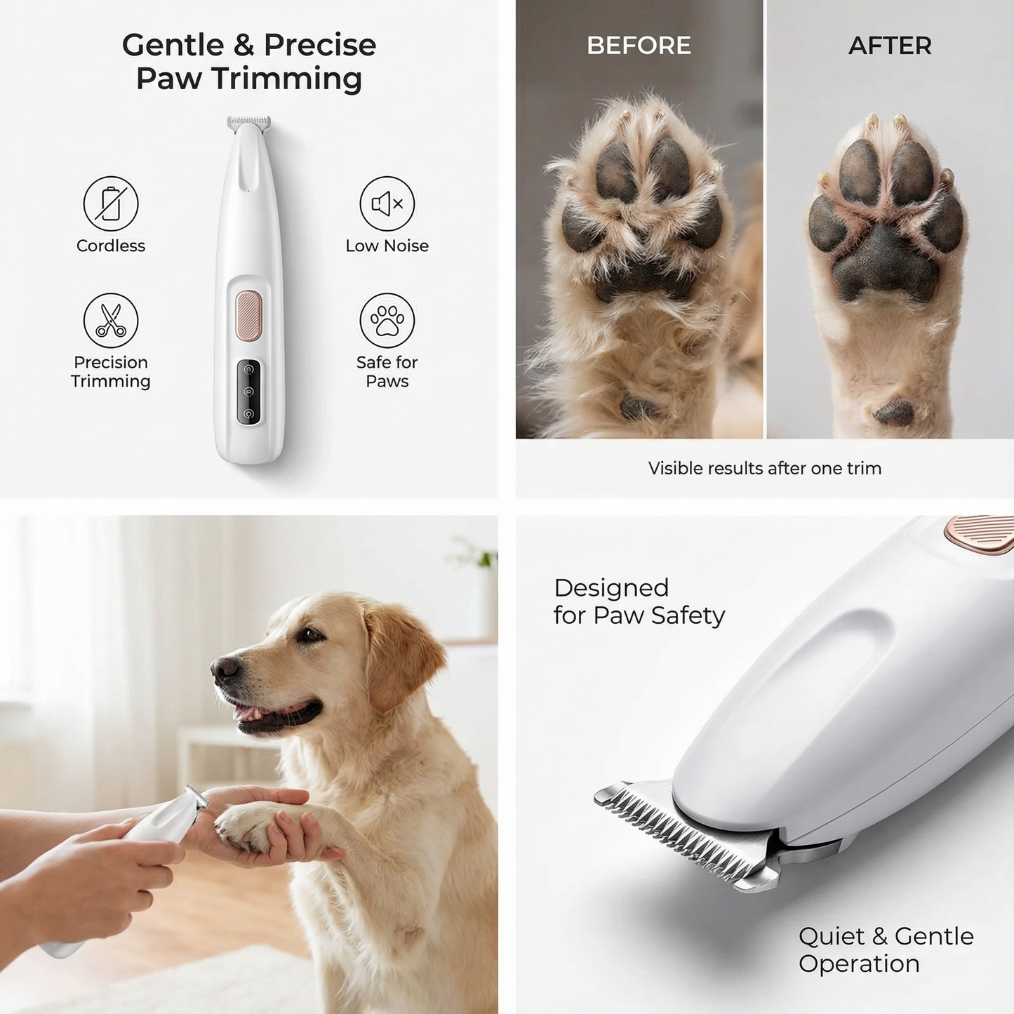 Paw & Detail Trimmer | Cordless Grooming for Dogs & Cats
