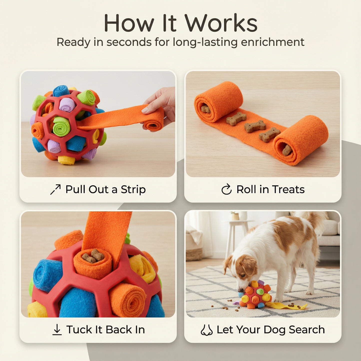 Felt Snuffle Ball – Interactive Treat Toy for Dogs
