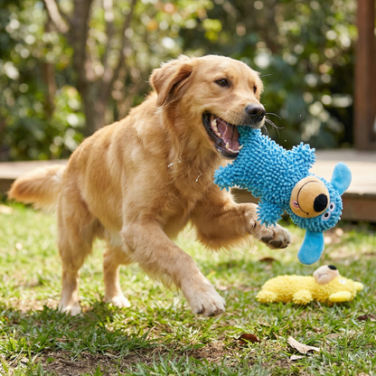 Blue & Yellow Dental Squeaky Dog Toy
