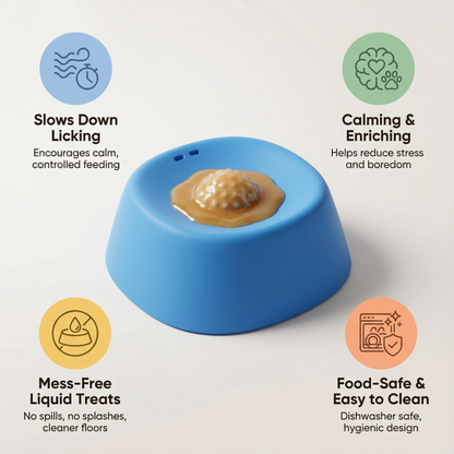 Anti-Gulp Dog Lick Bowl with Ball – Slow Feeding