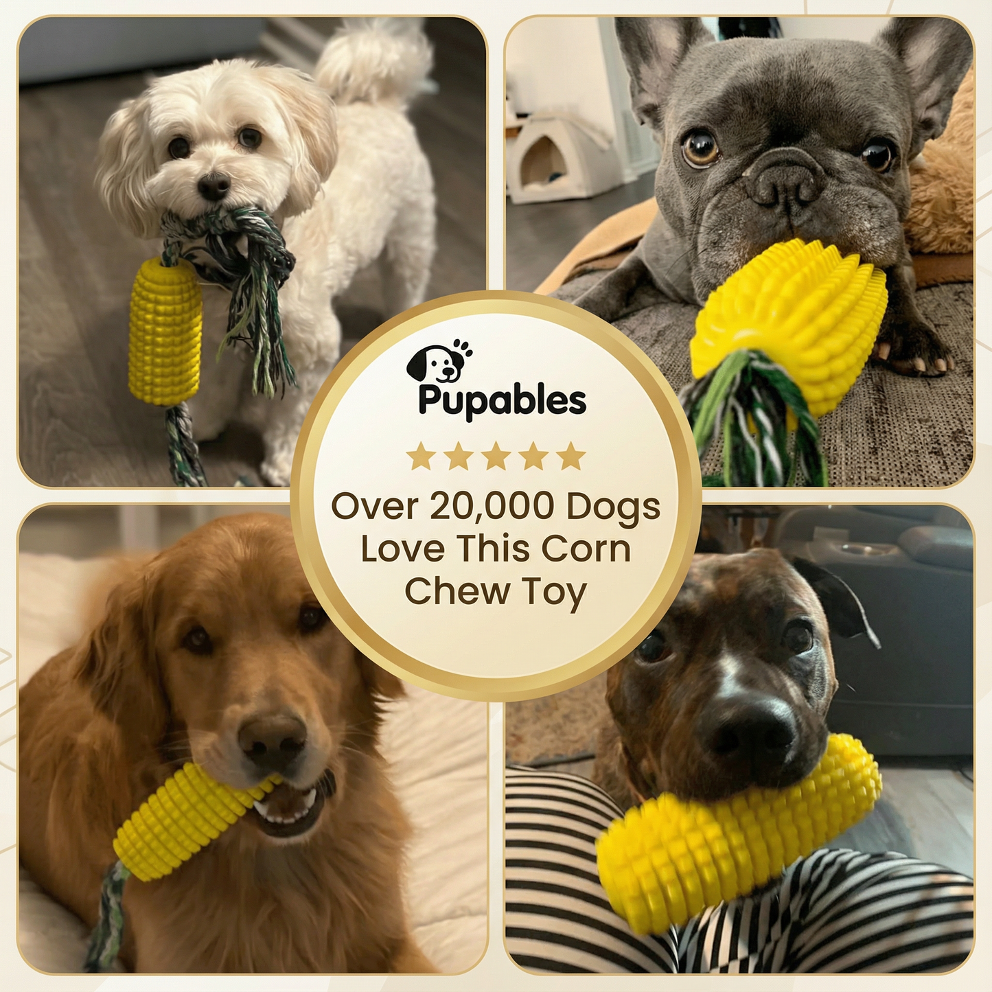 Durable Corn-Shape Chew Toy for Strong Chewers