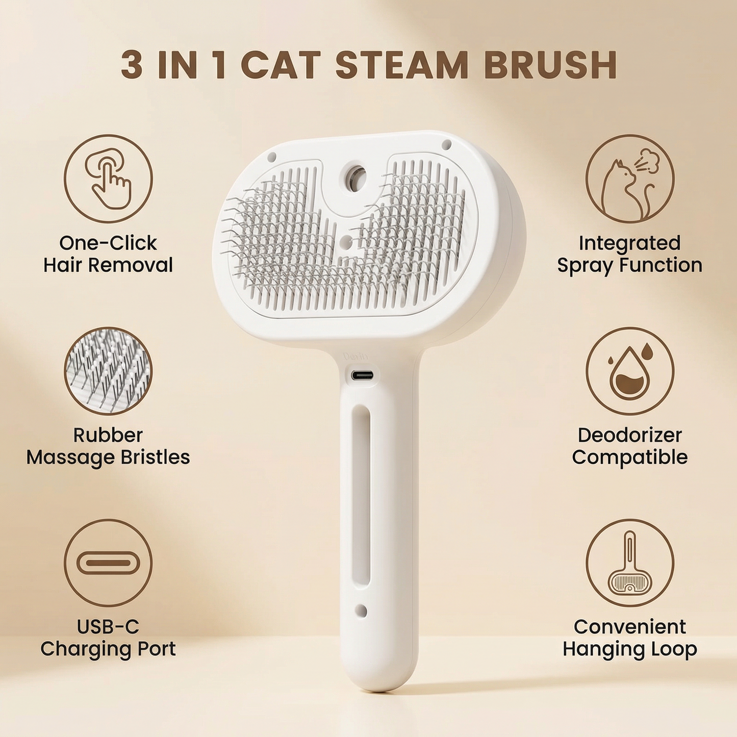 Steam Grooming Brush For Dogs