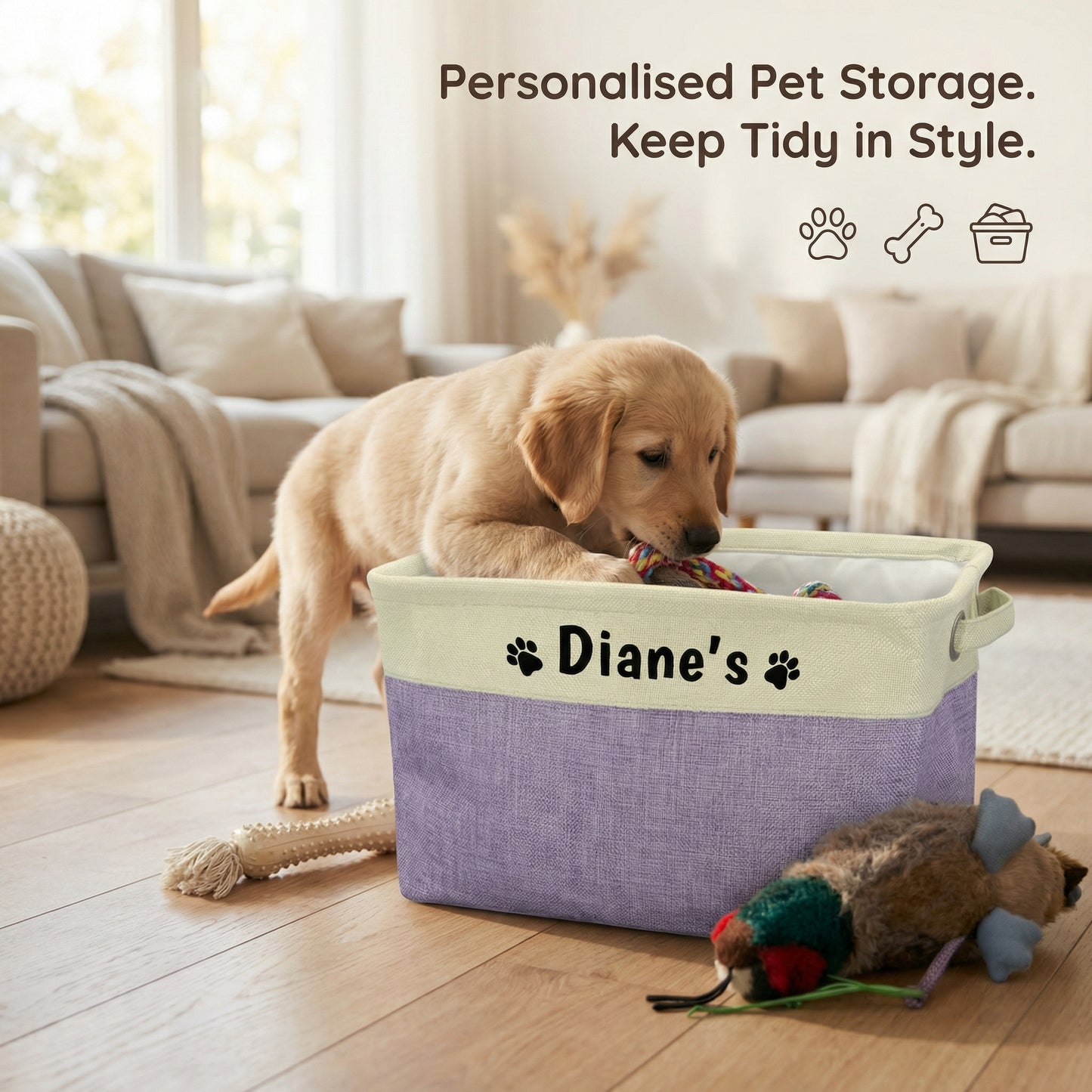 Personalised Dog Toy Storage Box