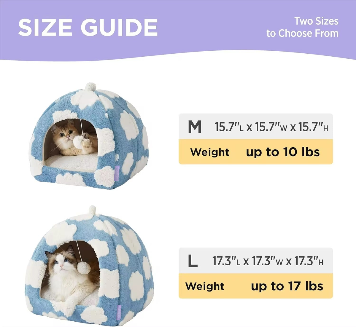 Plush Cloud 2-in-1 Cat Cave Bed